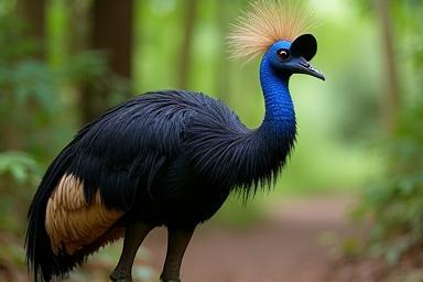 Cassowary bird in the rainforest