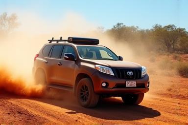 4WD driving on a dusty track